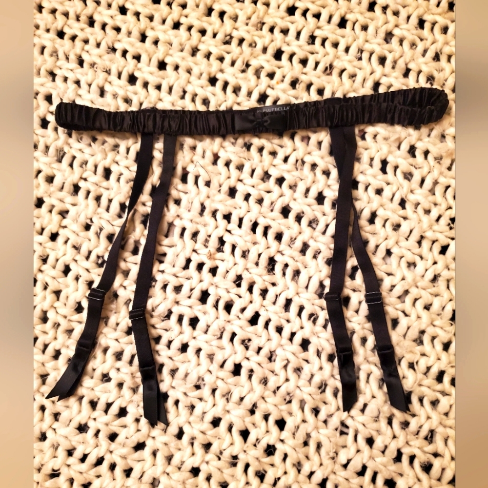 Bluebelle garter belt, black satin, size Large, size US 12 to 14